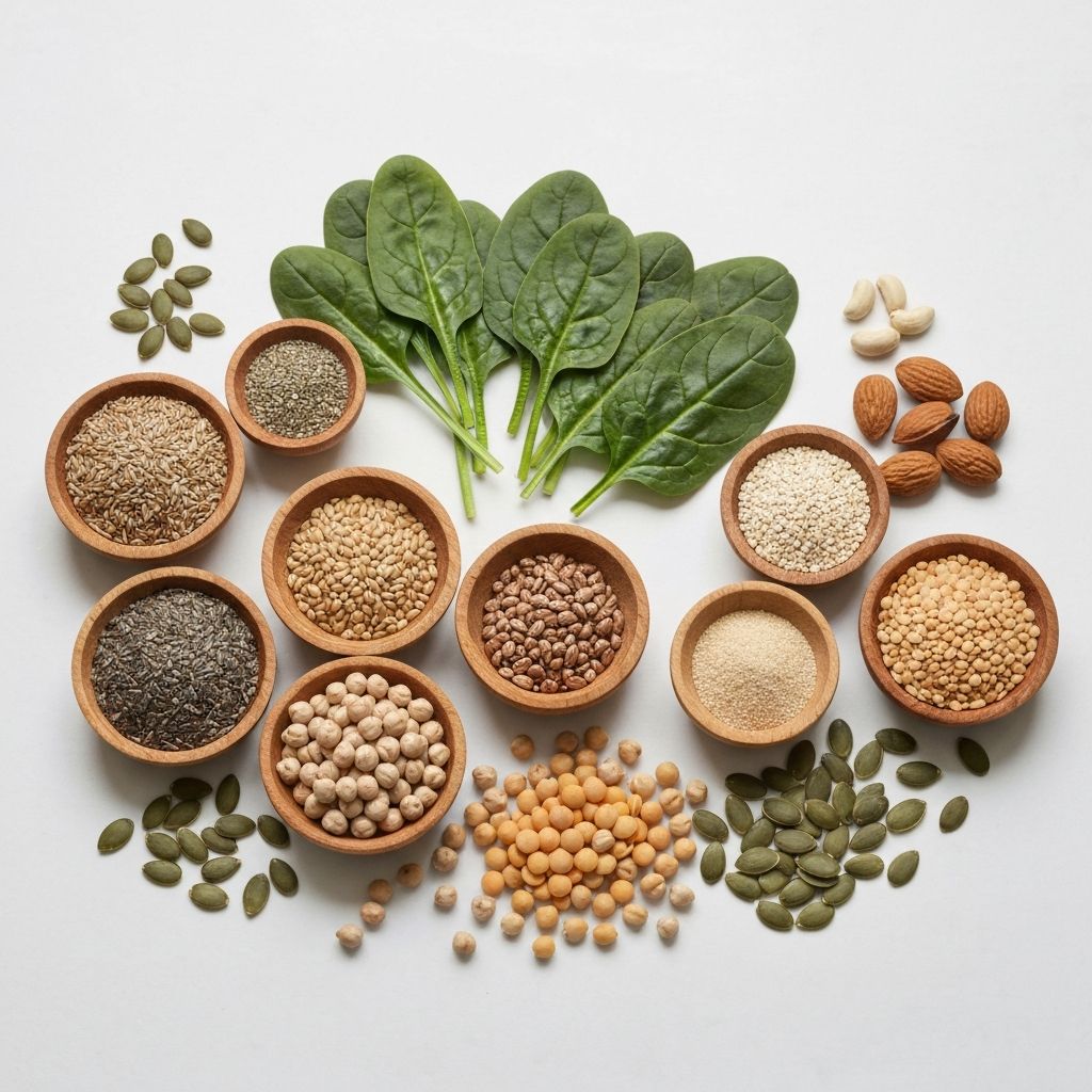 Mineral-rich foods arrangement